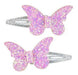 Barettes papillon rose 2 pcs