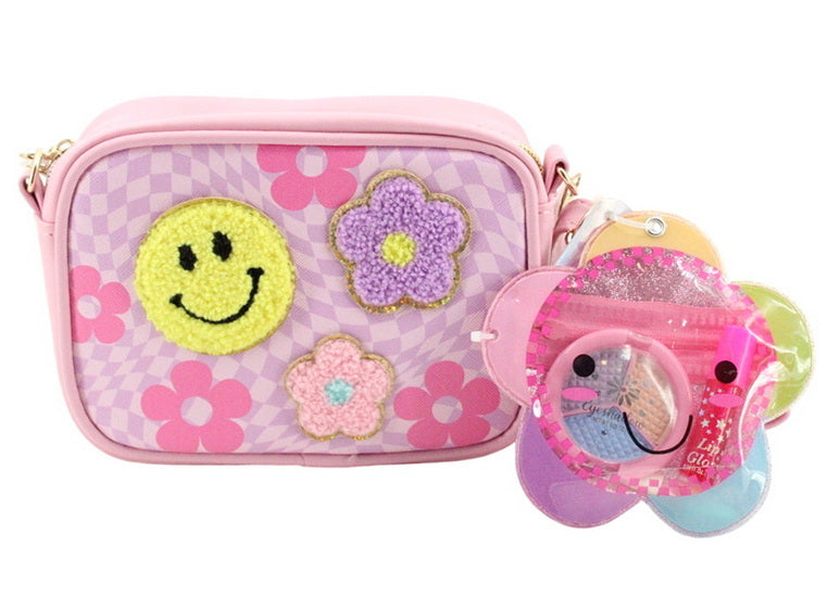 Sac sourire à bandoulière et baume à lèvres