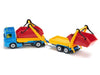 Camion avec benne et remorque