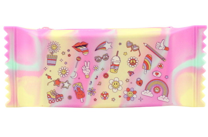 Étui à crayon multicolore en silicone