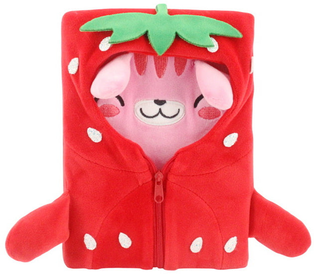 Cahier ligné fraise à fermeture éclair 160p