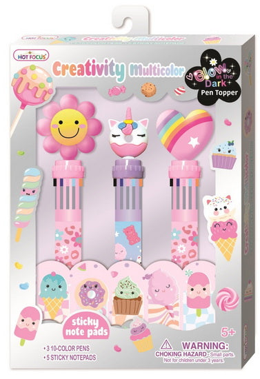 Ens. crayons 10 couleurs et languettes autocollantes