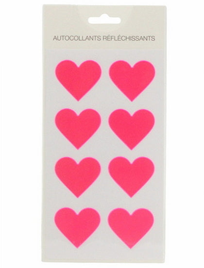 Ens. 6 gommettes coeurs réfléchissants