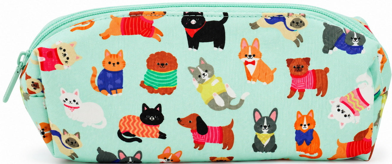 Étui à crayon chat et chiens