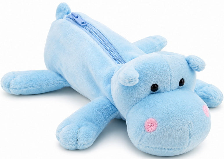 Étui à crayon peluche hippopotame