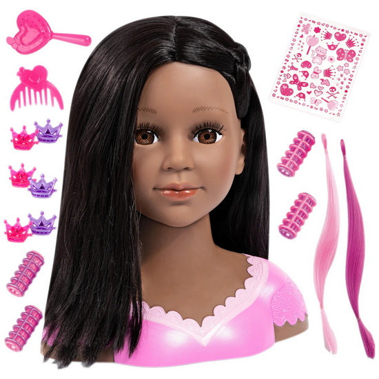 Tête à styler Charlene cheveux foncés