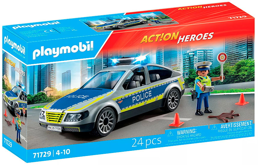 Voiture de police avec sirene et gyrophare