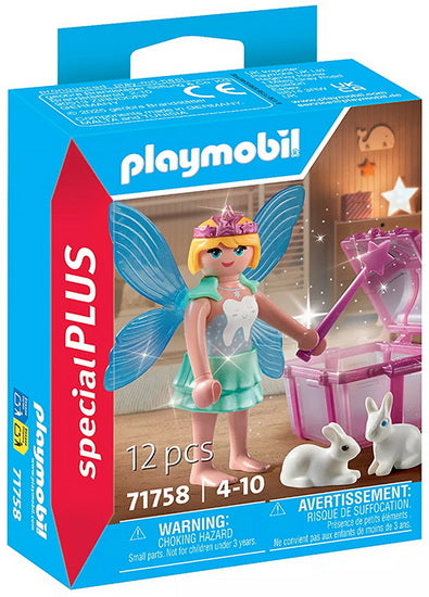 Fée avec coffre à dents et lapins