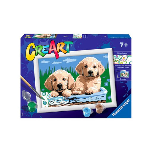 KIT PEINTURE PAR NUMÉRO POUR ENFANT CREART - JOLIS CHIOTS