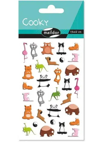  AUTOCOLLANTS COOKY - ANIMAUX YOGA
