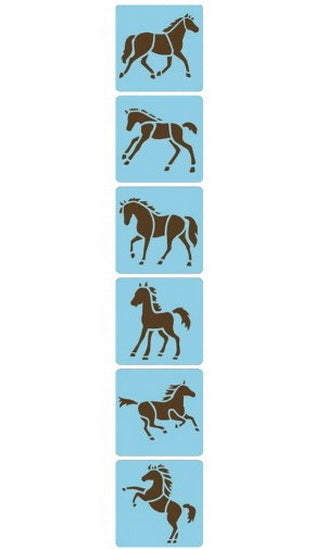 6 Pochoirs : Chevaux
