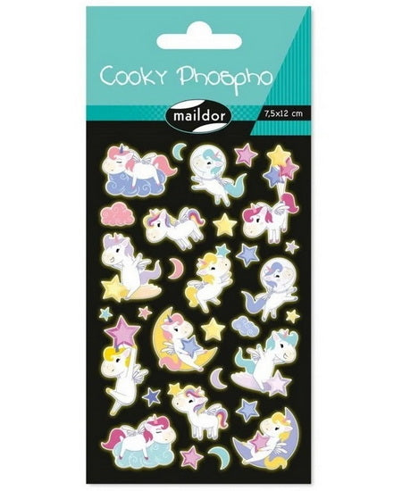 AUTOCOLLANTS *COOKY* PHOSPHO. LICORNES