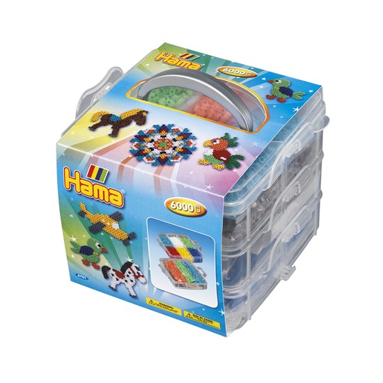 Hama Mini Perles - Coffret Créatif 10 500 Perles + Plaques Hexagonales & Ronde + Accessoires - Loisirs Créatifs Enfants Dès 5 Ans