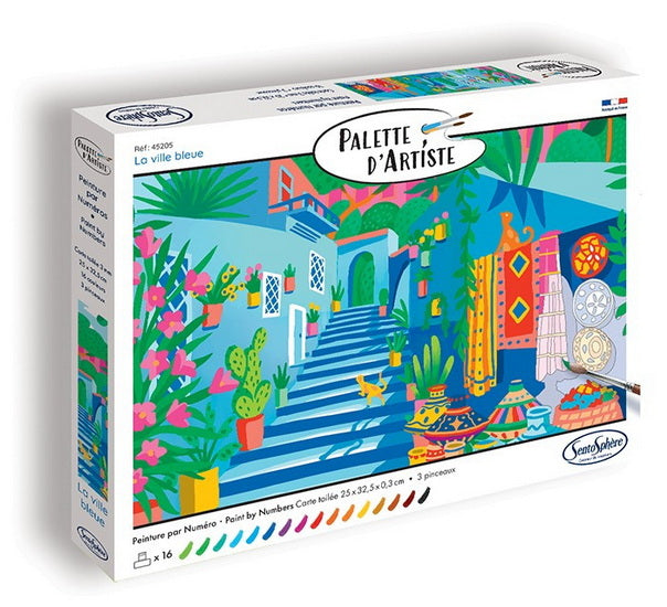 Palette d'artiste : la ville bleue