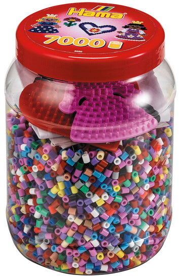 Pot 7000 perles Hama et 2 plaques princesse