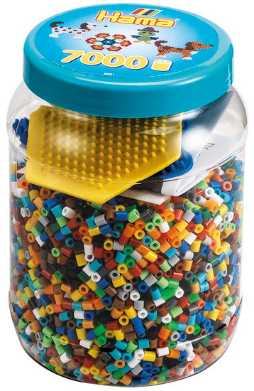 Pot 7000 perles Hama et 2 plaques chien
