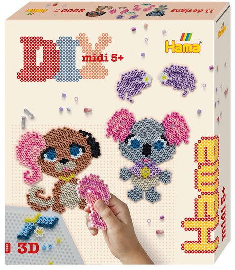 Boîte Cadeau Hama midi - Coiffer les animaux