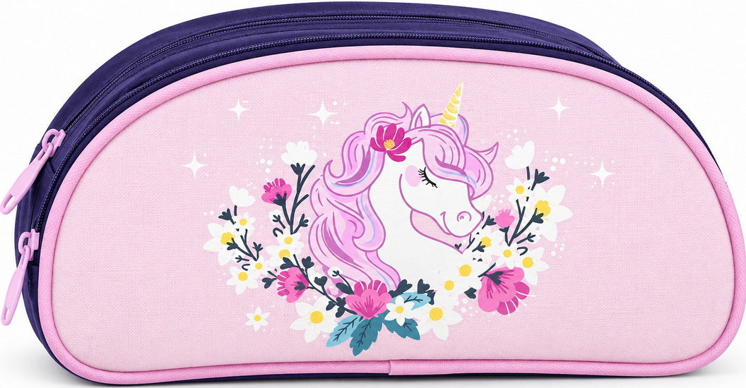 Étui à crayon demi-lune - Licorne