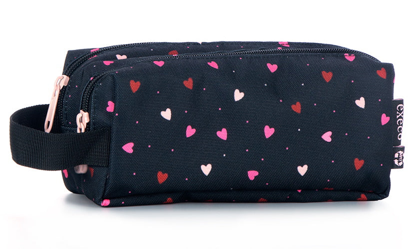 Étui à crayons avec poignée - Cœurs