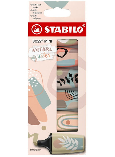 Ens. 6 surligneurs stabilo boss mini Nature Vibes