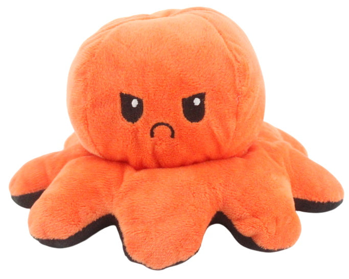 Peluche pieuvre humeur Noir et orange