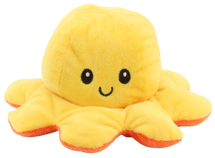 Peluche pieuvre humeur Jaune et Orange