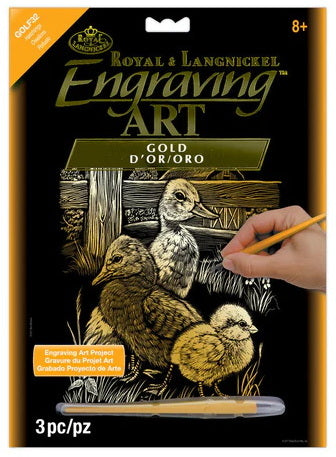 Gravure feuille dorée Cannetons