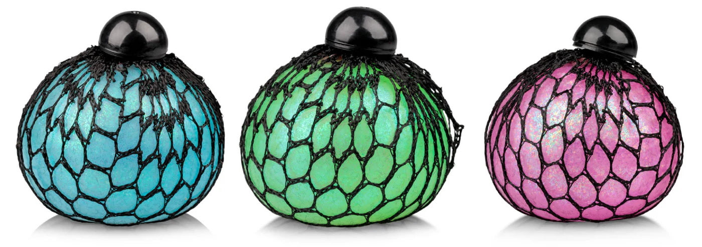 BOULE EN MAILLE SQUISHY A PAILLETTES