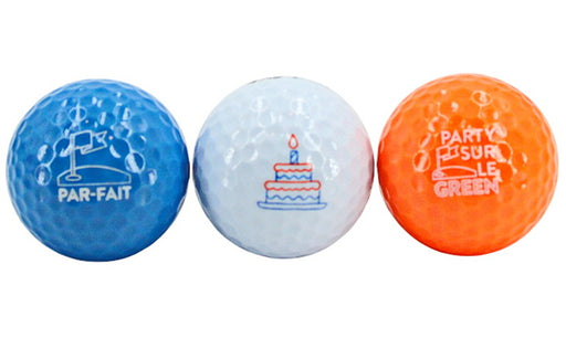 Ens. 3 balles de golf Bonne fête