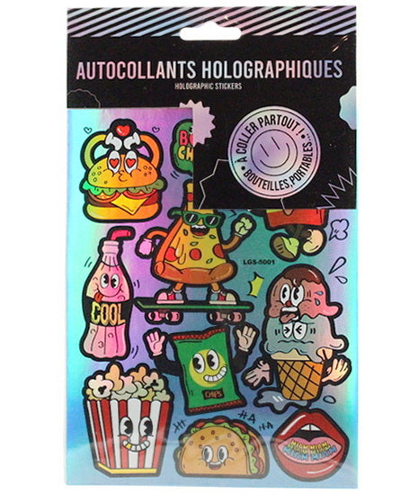 Autocollants holographiques fast food