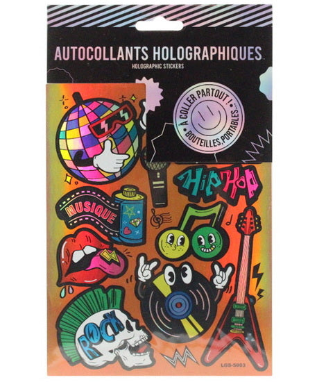Autocollants holographiques musique