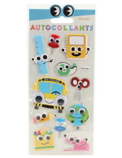 Autocollants 3D fournitures scolaires