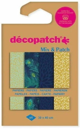 Feuilles Décopatch – paon d'or (4)