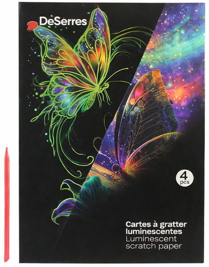 Cartes à gratter luminescentes Papillons