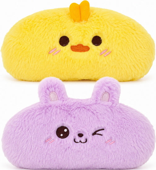 Étui à crayon peluche réversible