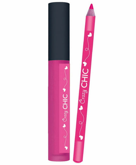 Ens. crayon et brillant à lèvres rose
