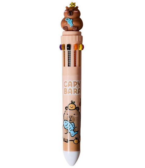 Stylo 10 couleurs capybara 3D