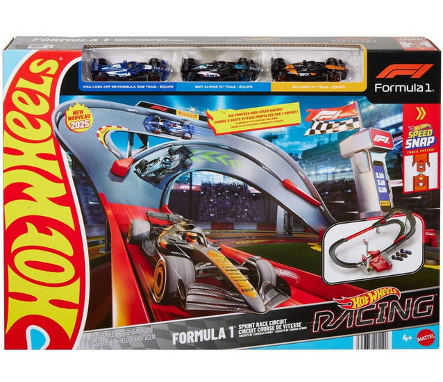Hot Wheels Circuit de course sprint coffret avec 3 voitures