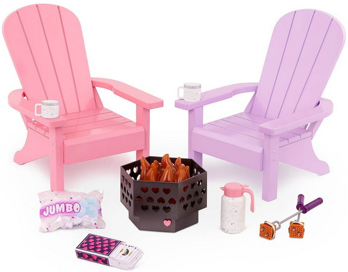 Ensemble de chaises Adirondack avec foyer et accessoires