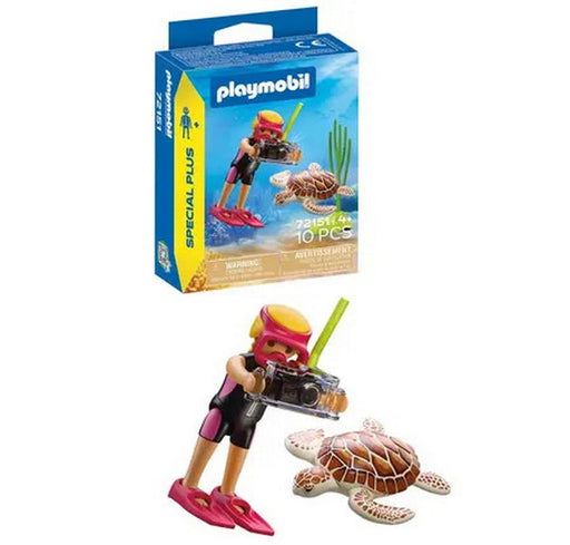 Plongeuse avec tortue