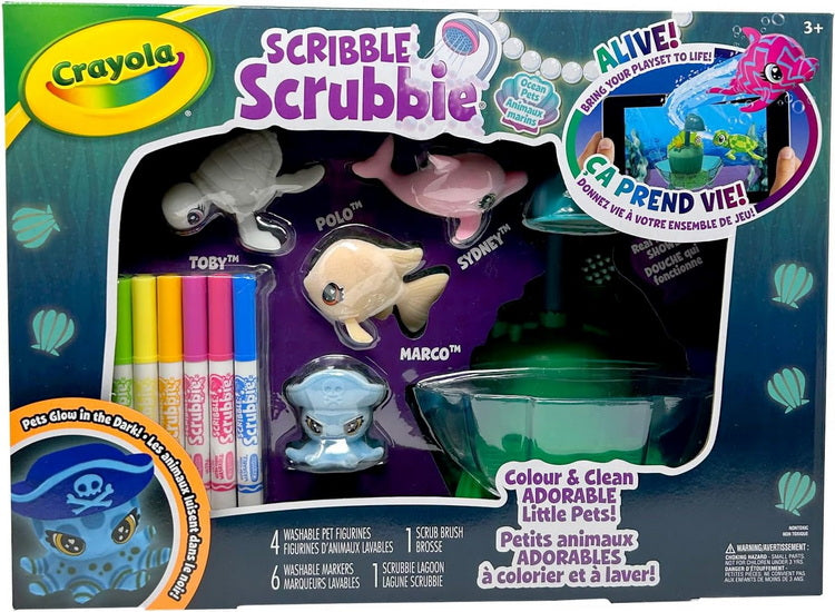 Ensemble de baignoire et d'animaux marins à colorier Scribble Scrubbie