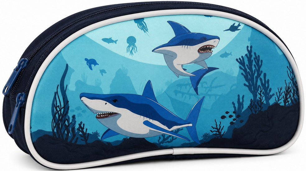 Étui à crayon demi-lune Requins