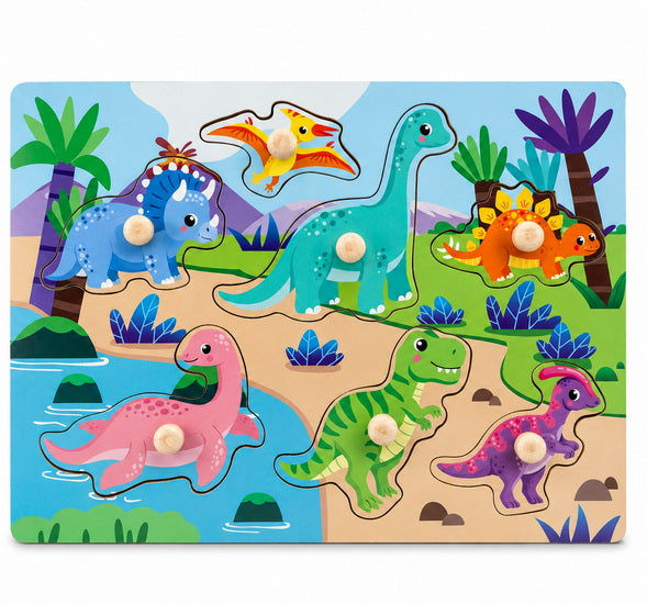 Casse-tête cheville facile à saisir dinosaures 7 pcs