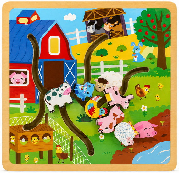 Jeu d'animaux de la ferme à glisser