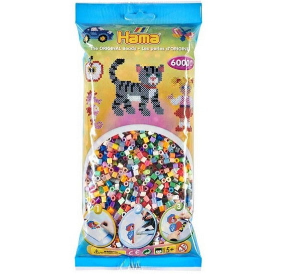 Paquet de 6000 perles Hama multicolores