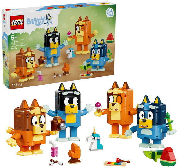 La famille de Bluey en briques