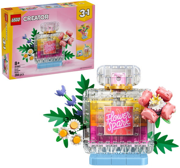 Flacon de parfum au décor floral