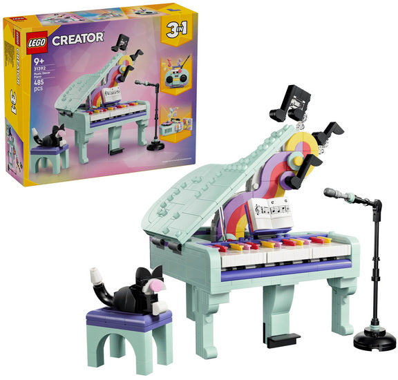 Décoration musicale : piano et chat