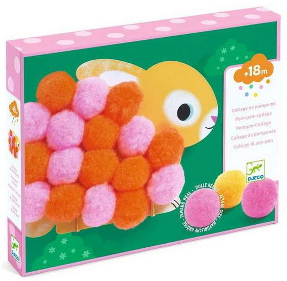 Collage de pompons : Animaux et ronds pompons
