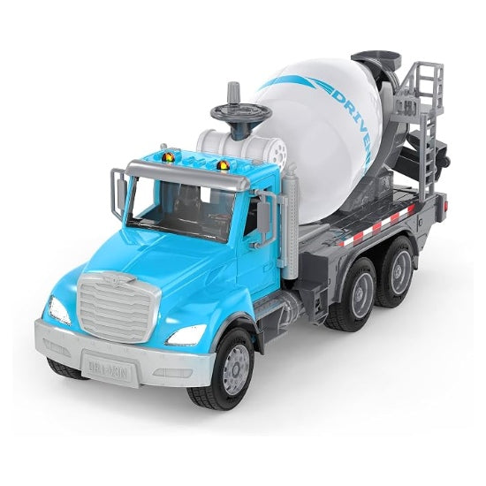Camion à béton bleu